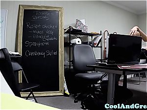 petite waitress gobbled and boned in the office